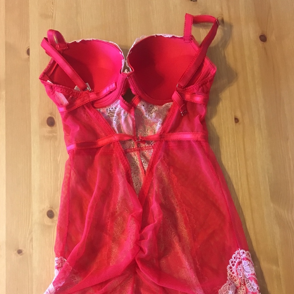 Victoria’s Secret Red, Pink, Iridescent Sparkle Corset. Size 34C - Picture 2 of 4